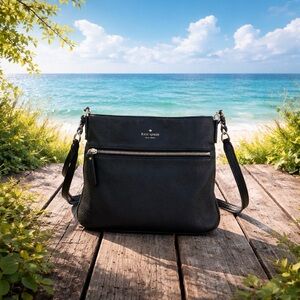Kate Spade Black Pebbled Crossbody Bag